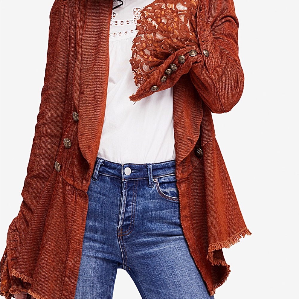 Cotton bell sleeve corduroy jacket